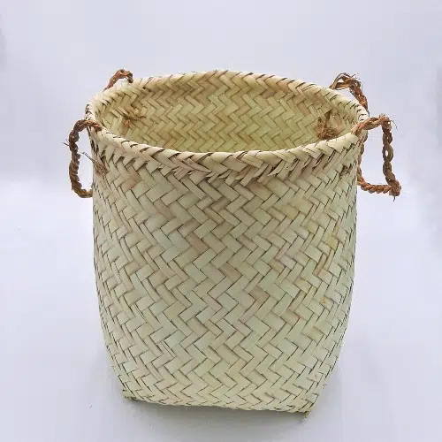 سبد حصیری استوانه ای دستگیره دار سبد حصیری استوانه ای دستگیره دار (1) - Image 1