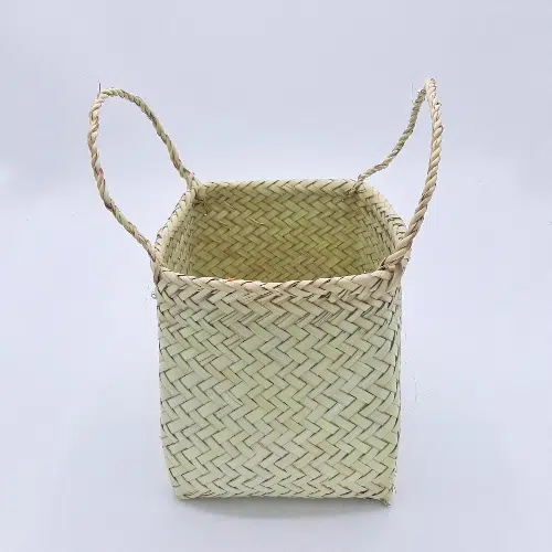 سبد حصیری دستگیره دار چهار گوش سبد حصیری دستگیره دار چهار گوش - Image 1