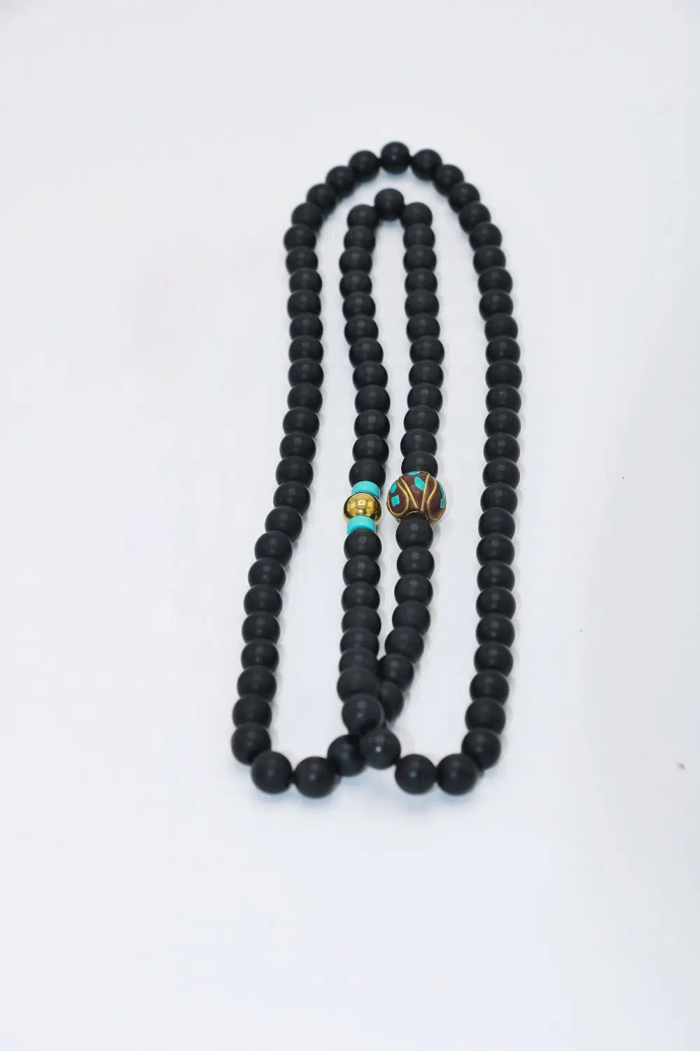 گردنبند تبتی (آبی روشن.مشکی.طلایی) گردنبند تبتی (آبی روشن.مشکی.طلایی) - Image 1